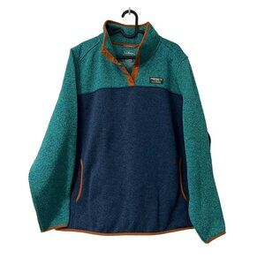 LL Bean Colorblock 1/4 Snap Fleece Hiking Gorpcore Pullover Sweater Mens 2X